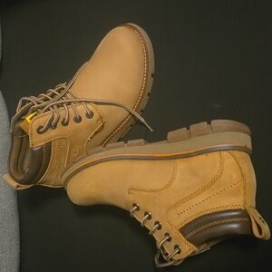 Men's Tan Leather Boots See Size Converter In Pics. Brand New Never Worn